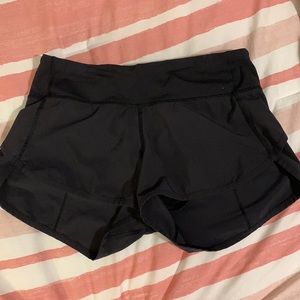 Black lululemon speed up shorts